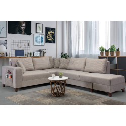 Canapea de colt Mirage Meble Loft Right (Light Brown)