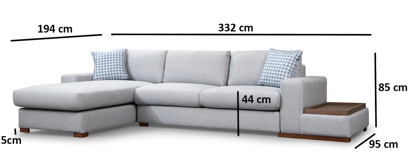 Canapea de colt Mirage Meble Loop 14 Shelf-Right (Light Grey) - 4