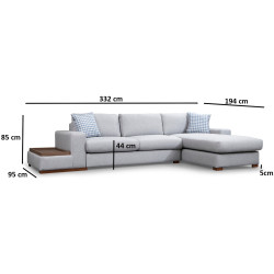 Canapea de colt Mirage Meble Loop 15 Shelf-Left (Light Grey) Thumb