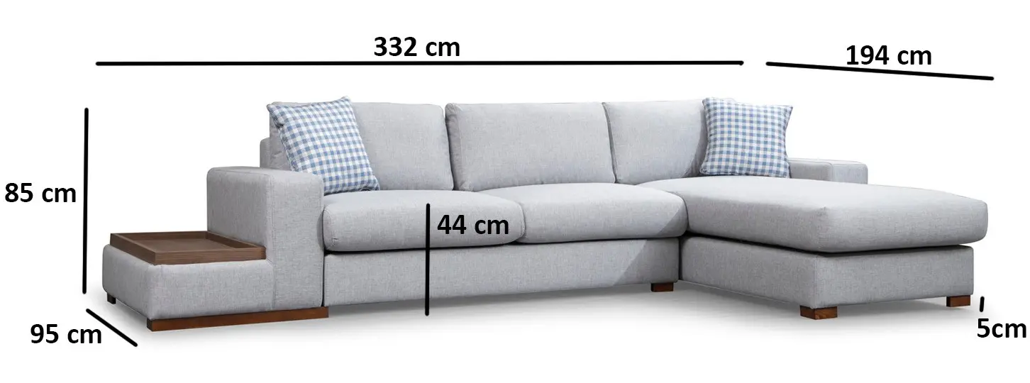 Canapea de colt Mirage Meble Loop 15 Shelf-Left (Light Grey) - 4