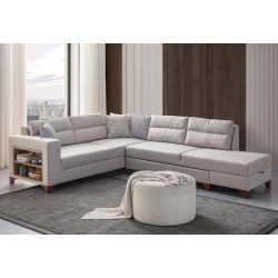 Canapea de colt Mirage Meble T-Loft Shelf-Left (Cream)