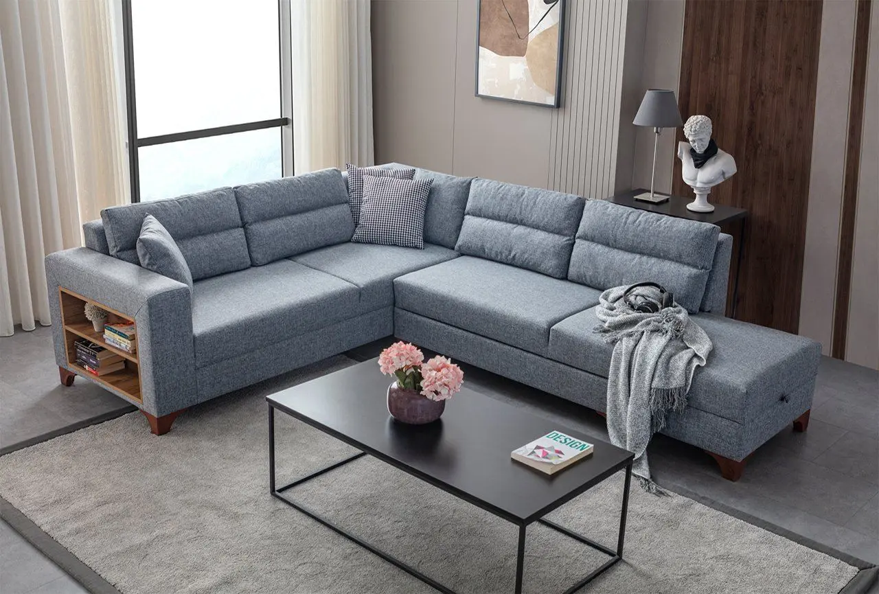 Canapea de colt Mirage Meble T-Loft Shelf-Left (Grey) - 2