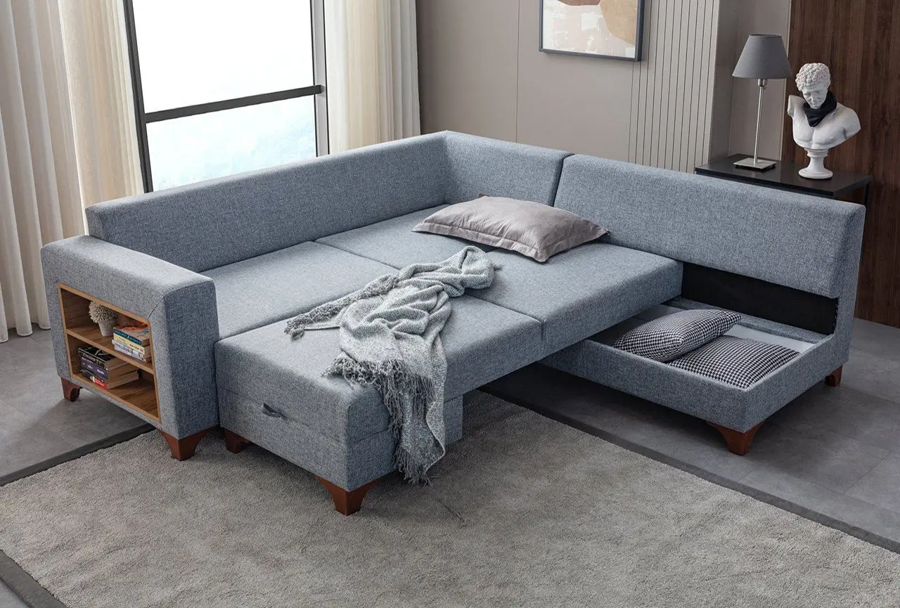 Canapea de colt Mirage Meble T-Loft Shelf-Left (Grey) - 3