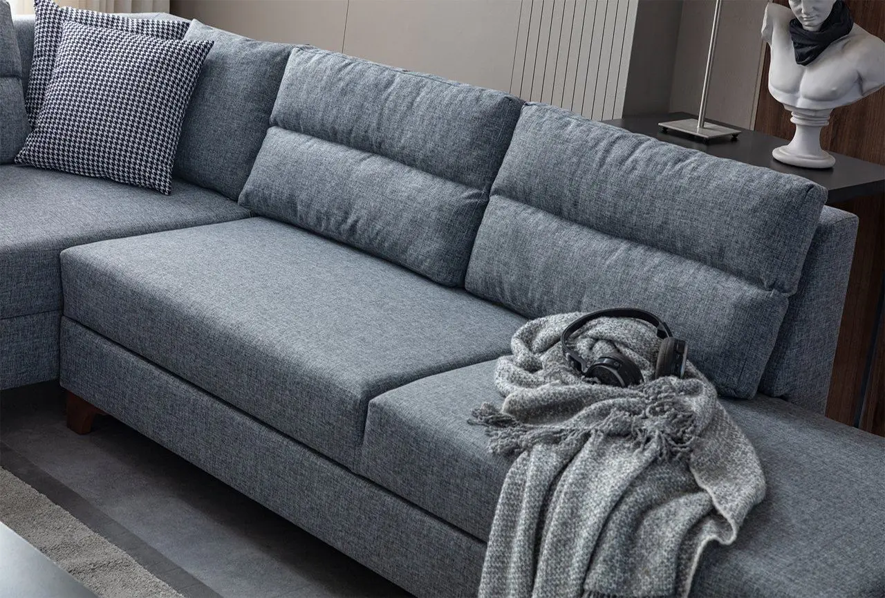 Canapea de colt Mirage Meble T-Loft Shelf-Left (Grey) - 4