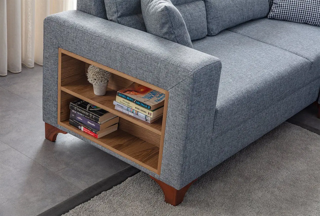 Canapea de colt Mirage Meble T-Loft Shelf-Left (Grey) - 6