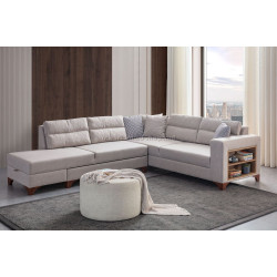 Canapea de colt Mirage Meble T-Loft Shelf-Right (Cream)