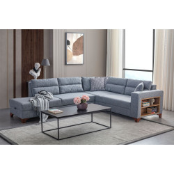 Canapea de colt Mirage Meble T-Loft Shelf-Right (Grey)