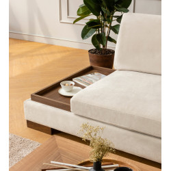 Canapea de colt Mirage Meble Tulip Shelf-Left (Beige) Thumb