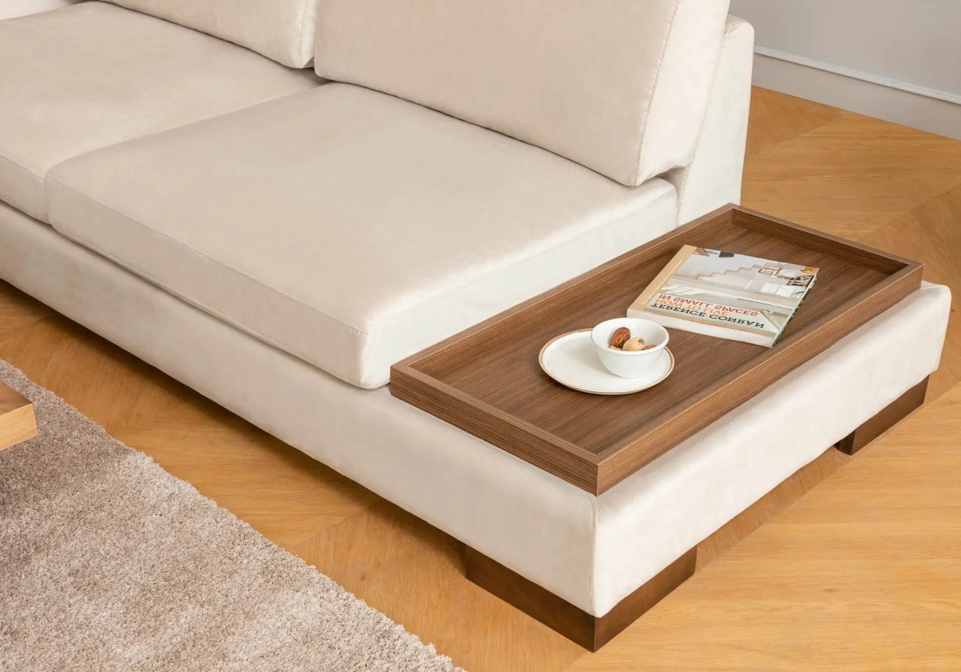 Canapea de colt Mirage Meble Tulip Shelf-Right (Beige) - 3