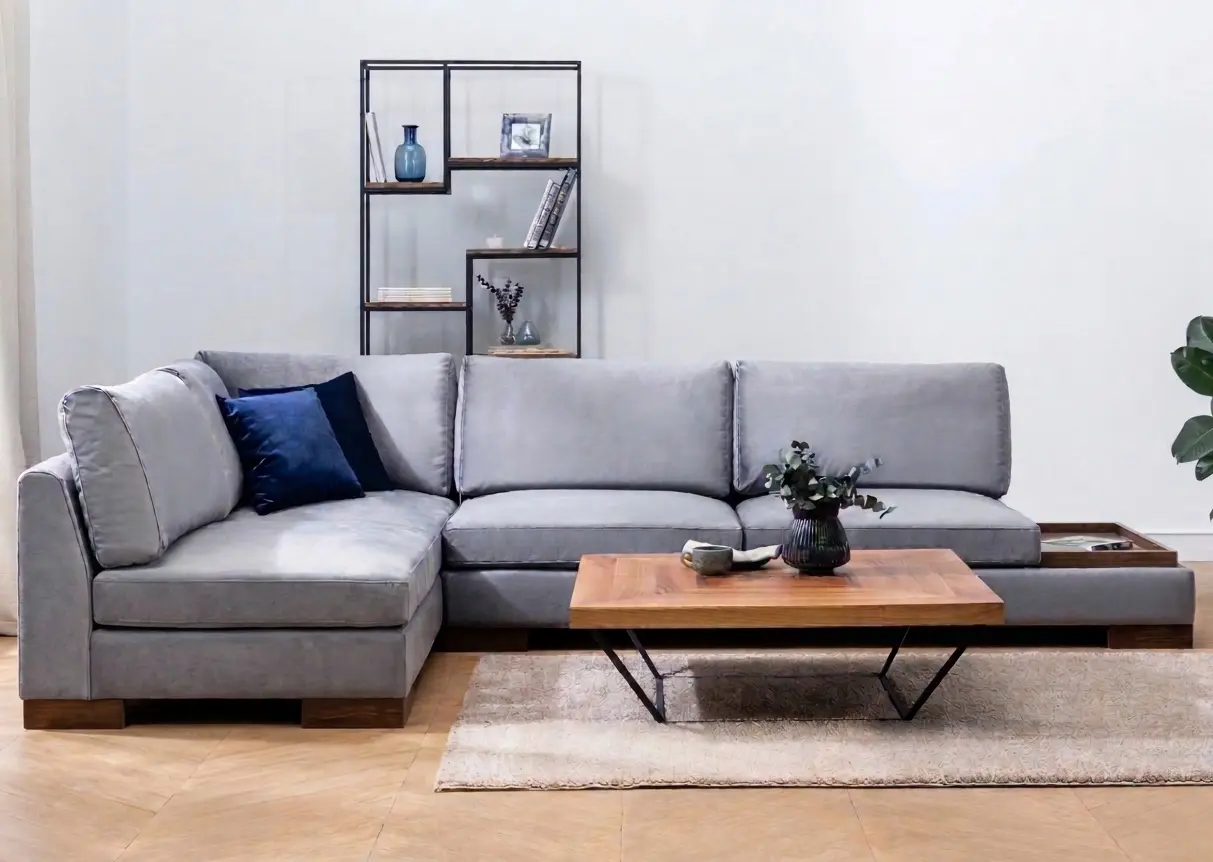 Canapea de colt Mirage Meble Tulip Shelf-Right (Dark Grey)