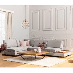 Canapea de colt Mirage Meble Tulip Shelf-Right (Light Grey)