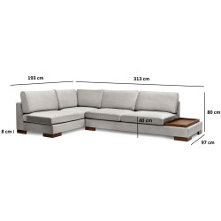 Canapea de colt Mirage Meble Tulip Shelf-Right (Light Grey) Thumb