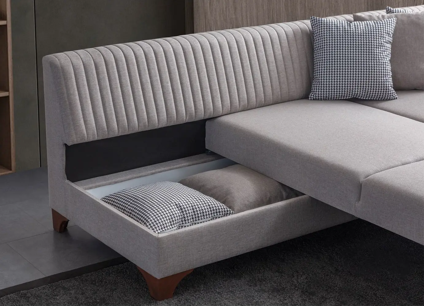Canapea de colt Mirage Meble West Left (Cream) - 4