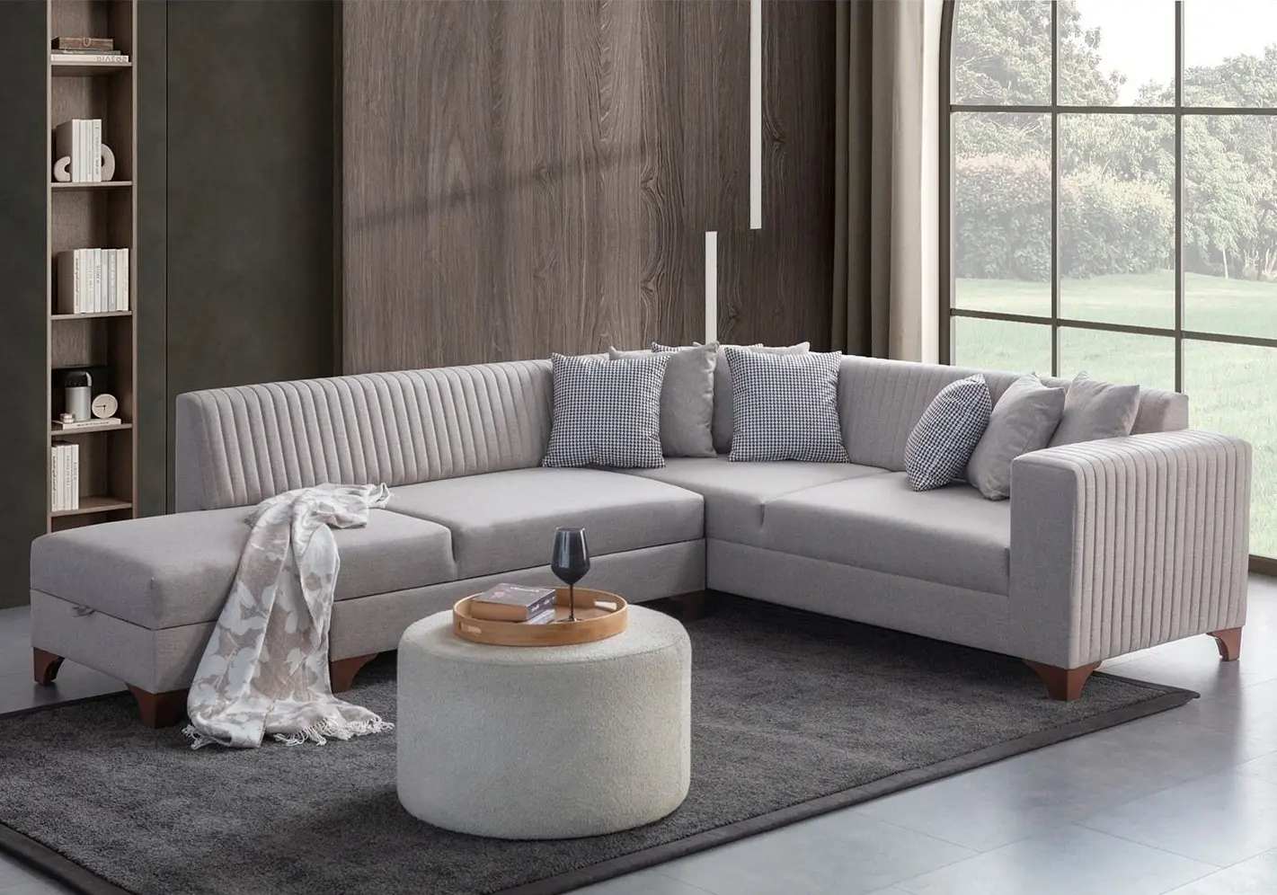 Canapea de colt Mirage Meble West Left (Cream)