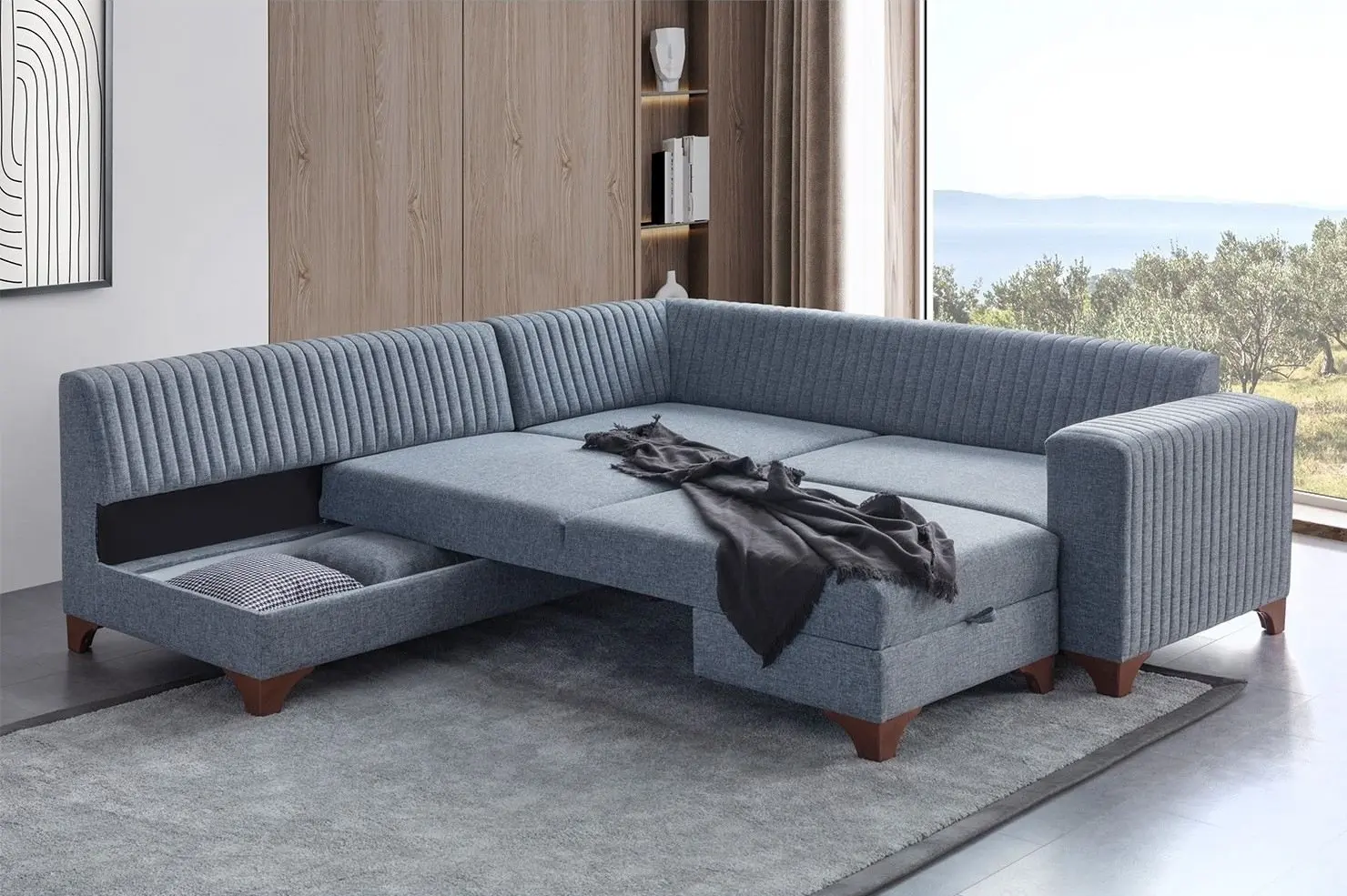 Canapea de colt Mirage Meble West Left (Grey) - 2
