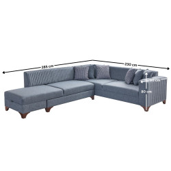 Canapea de colt Mirage Meble West Left (Grey) Thumb