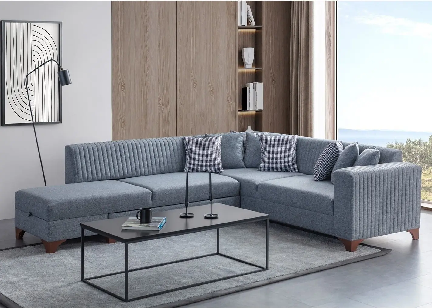 Canapea de colt Mirage Meble West Left (Grey)