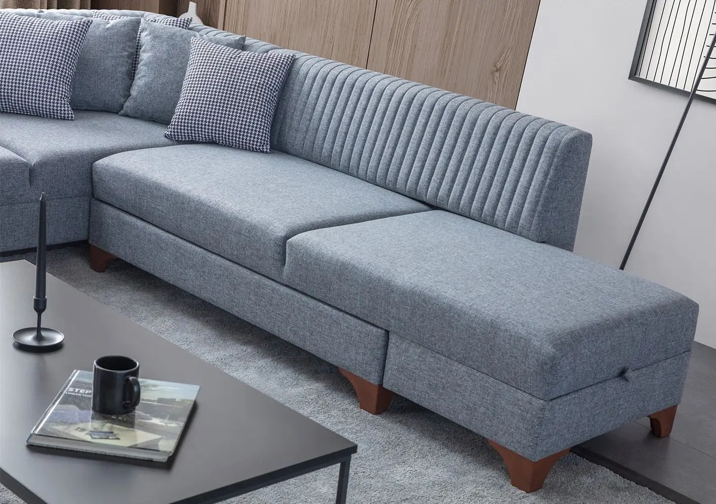 Canapea de colt Mirage Meble West Right (Grey) - 3