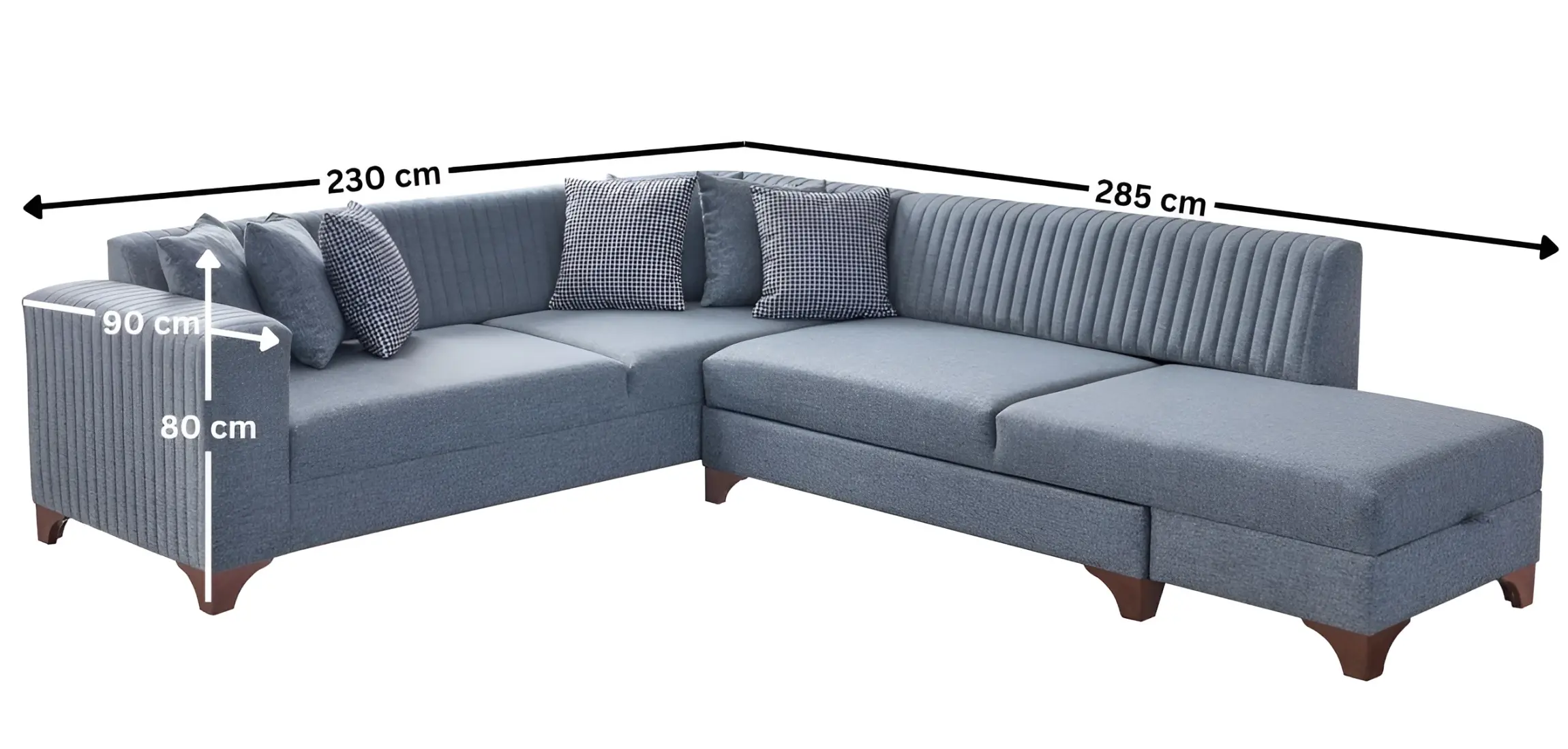 Canapea de colt Mirage Meble West Right (Grey) - 5