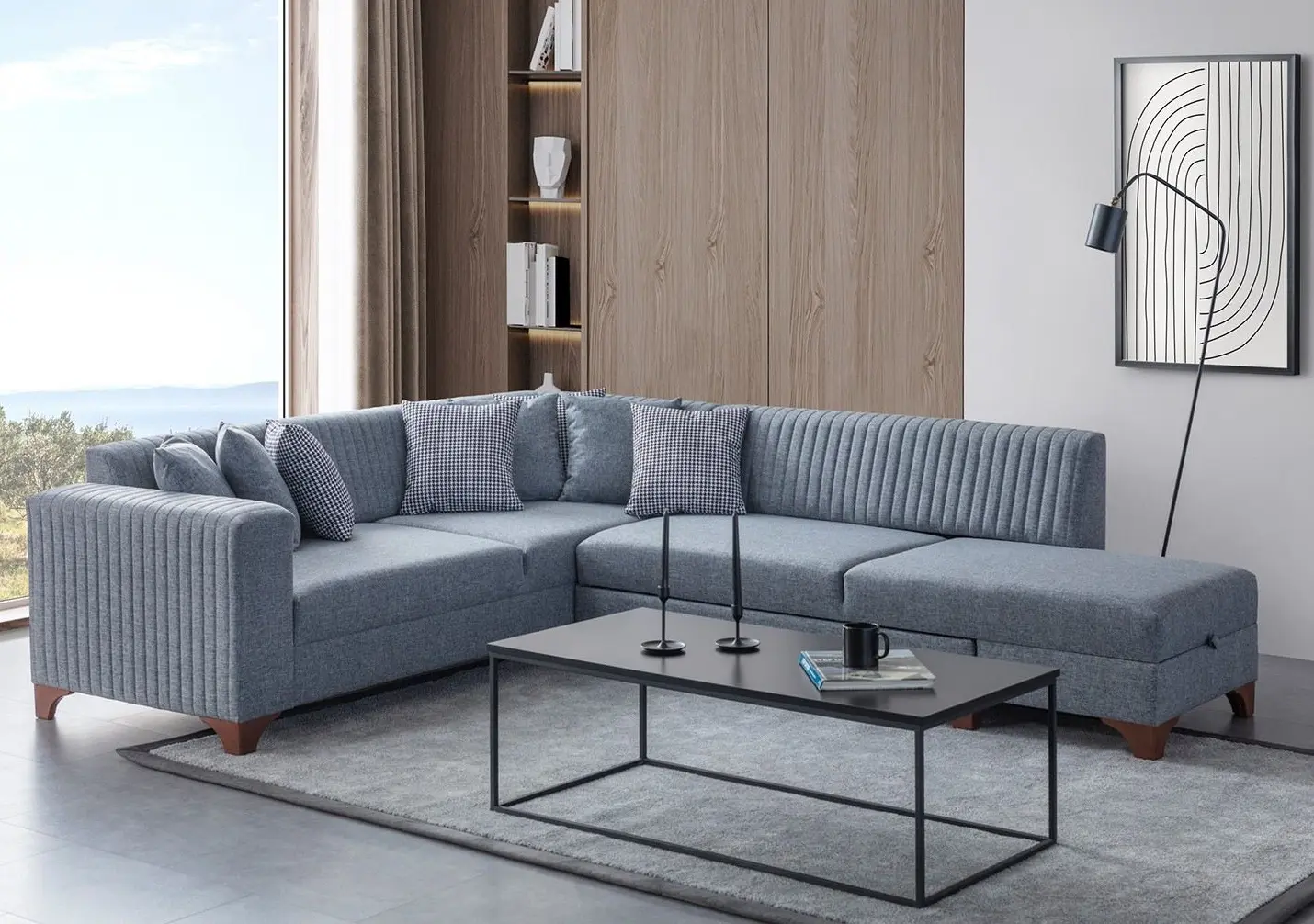 Canapea de colt Mirage Meble West Right (Grey)