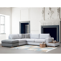 Canapea de colt cu puf Mirage Meble Loop 3 Shelf-Right (Light Grey)