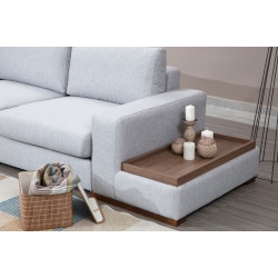 Canapea de colt cu puf Mirage Meble Loop 3 Shelf-Right (Light Grey) Thumb