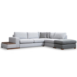 Canapea de colt cu puf Mirage Meble Loop 4 Shelf-Left (Light Grey) Thumb