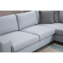 Canapea de colt cu puf Mirage Meble Loop 4 Shelf-Left (Light Grey) Thumb