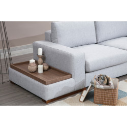 Canapea de colt cu puf Mirage Meble Loop 4 Shelf-Left (Light Grey) Thumb