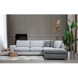 Canapea de colt cu puf Mirage Meble Loop 4 Shelf-Left (Light Grey) Thumb