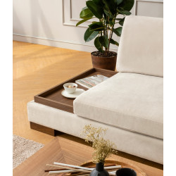 Canapea de colt cu puf Mirage Meble Tulip Shelf-Left (Beige) Thumb