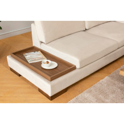 Canapea de colt cu puf Mirage Meble Tulip Shelf-Left (Beige) Thumb