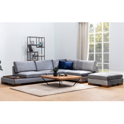 Canapea de colt cu puf Mirage Meble Tulip Shelf-Left (Dark Grey) Thumb