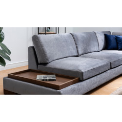 Canapea de colt cu puf Mirage Meble Tulip Shelf-Left (Dark Grey) Thumb