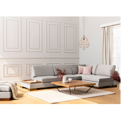 Canapea de colt cu puf Mirage Meble Tulip Shelf-Left (Light Grey) Thumb