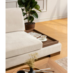Canapea de colt cu puf Mirage Meble Tulip Shelf-Right (Beige) Thumb