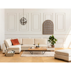 Canapea de colt cu puf Mirage Meble Tulip Shelf-Right (Beige) Thumb