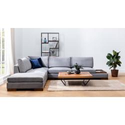 Canapea de colt cu puf Mirage Meble Tulip Shelf-Right (Dark Grey) Thumb