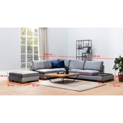 Canapea de colt cu puf Mirage Meble Tulip Shelf-Right (Dark Grey) Thumb