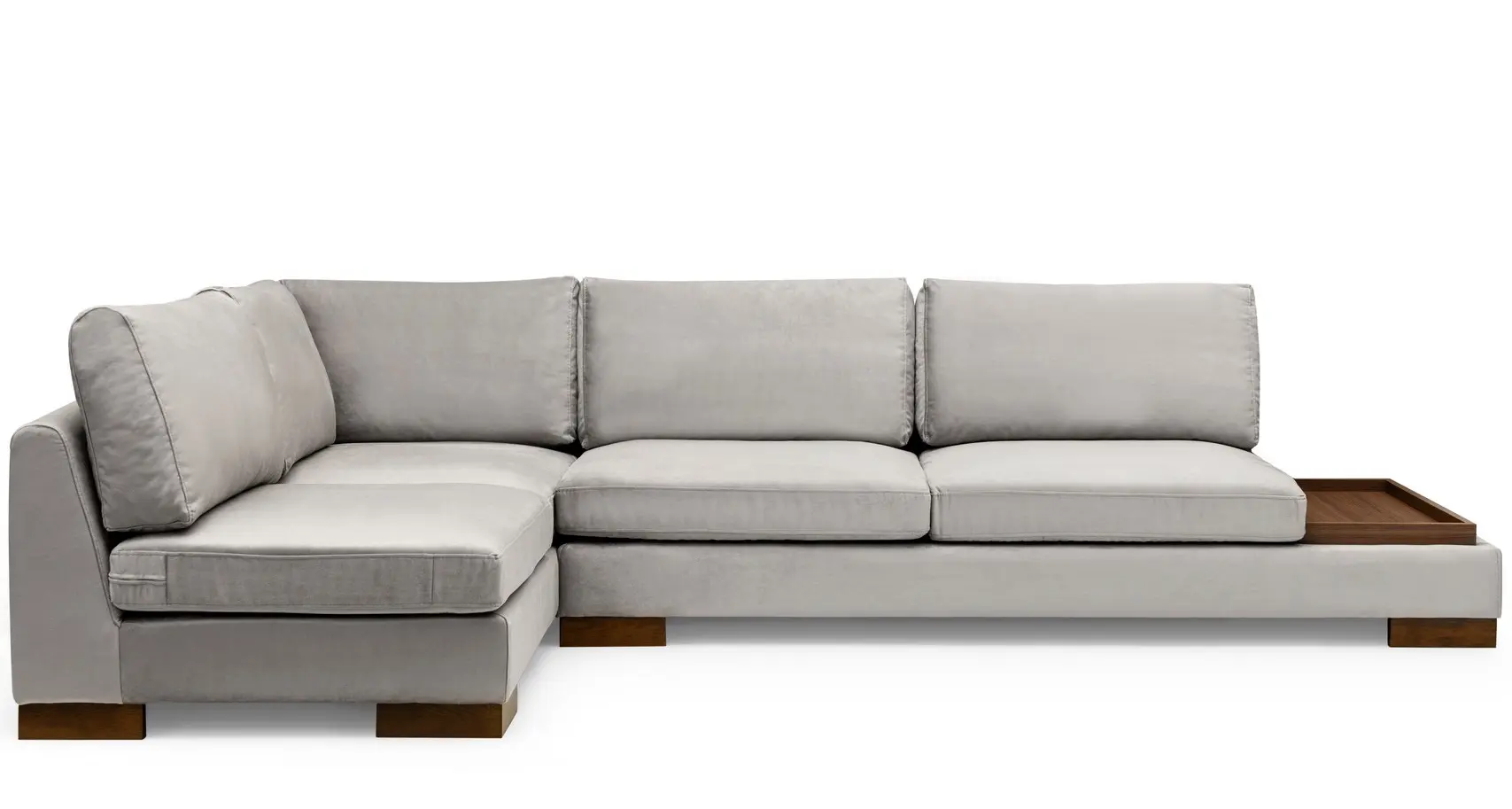 Canapea de colt cu puf Mirage Meble Tulip Shelf-Right (Light Grey) - 2