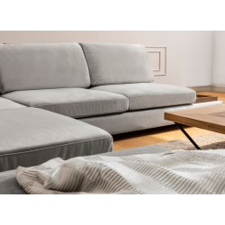 Canapea de colt cu puf Mirage Meble Tulip Shelf-Right (Light Grey) Thumb