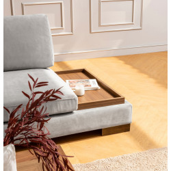 Canapea de colt cu puf Mirage Meble Tulip Shelf-Right (Light Grey) Thumb