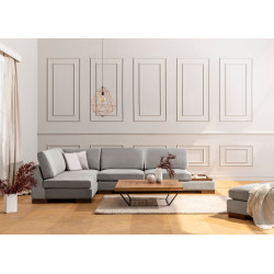 Canapea de colt cu puf Mirage Meble Tulip Shelf-Right (Light Grey) Thumb