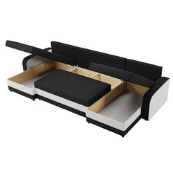 Canapea de colt Mirjan24 Dalmir U/Kris U (Black/Cream) Thumb