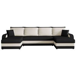 Диван П-образный Mirjan24 Dalmir U/Kris U (Black/Cream)