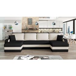 Canapea de colt Mirjan24 Dalmir U/Kris U (Black/Cream) Thumb