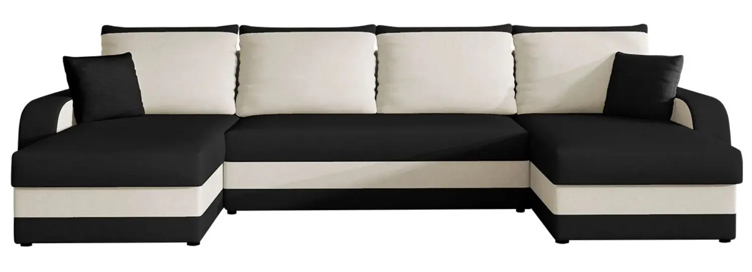 Canapea de colt Mirjan24 Dalmir U/Kris U (Black/Cream)