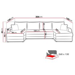 Диван П-образный Mirjan24 Dalmir U/Kris U (Gray/Beige) Thumb