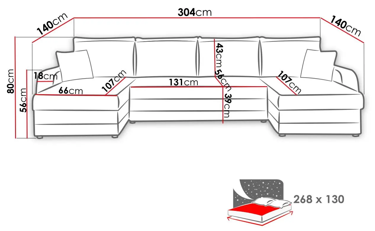 Диван П-образный Mirjan24 Dalmir U/Kris U (Gray/Beige) - 2