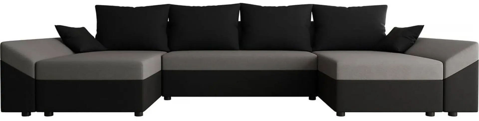 Диван П-образный Mirjan24 Peltata/Dante U Alova 04/Alova 36 (Black/Gray) - 3